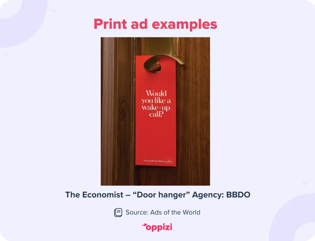 print ad examples - the economist