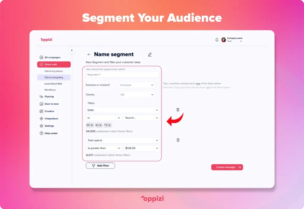 segment audience direct mail